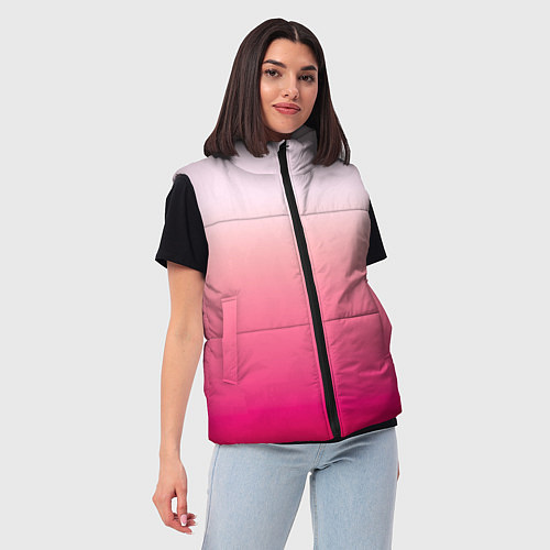 Женский жилет Оттенки розового градиент / 3D-Светло-серый – фото 3