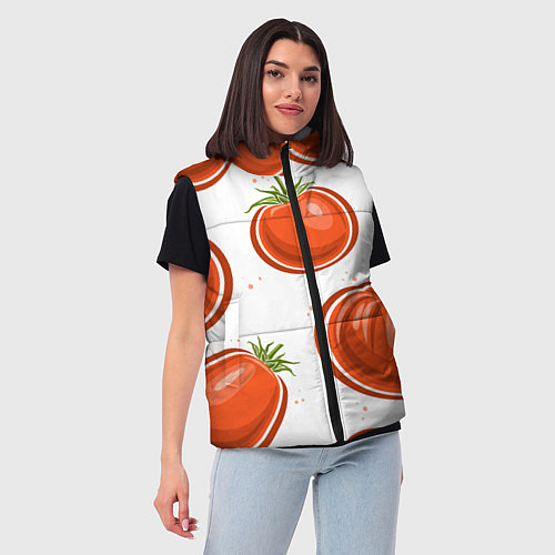 Женский жилет Помидорчики / 3D-Светло-серый – фото 3
