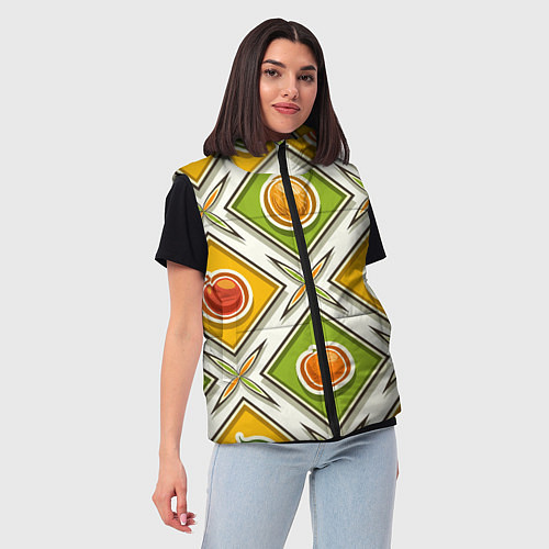 Женский жилет Fruits and berries pattern / 3D-Черный – фото 3