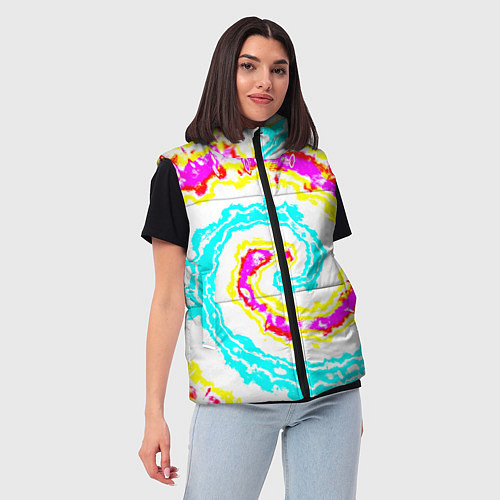 Женский жилет Тай-дай триппи / 3D-Светло-серый – фото 3