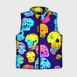 Женский жилет Паттерн из черепов - поп-арт - иллюзия, цвет: 3D-светло-серый