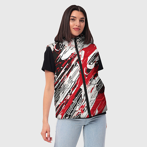 Женский жилет Спонтанные брызги красные / 3D-Красный – фото 3