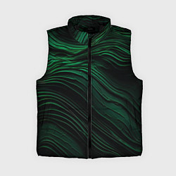 Женский жилет Dark green texture, цвет: 3D-черный