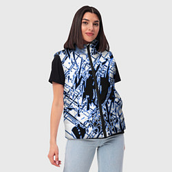 Женский жилет Кибернетическая клякса синяя, цвет: 3D-черный — фото 2