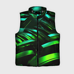 Женский жилет Dark green abstract, цвет: 3D-светло-серый