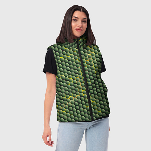 Женский жилет Желтая энергия / 3D-Черный – фото 3