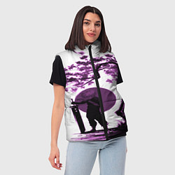 Женский жилет Канеки самурай под сакурой, цвет: 3D-красный — фото 2