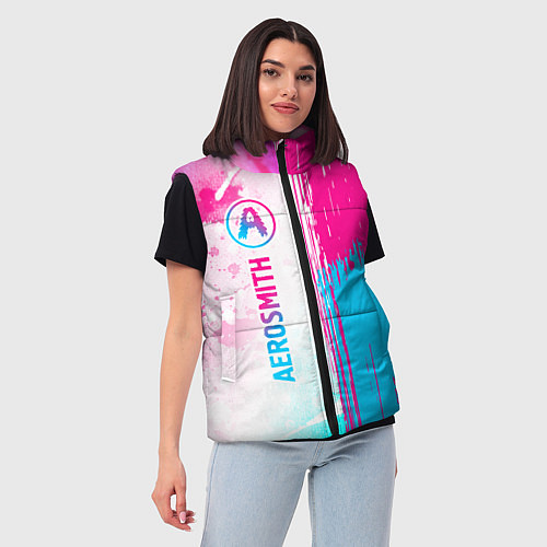 Женский жилет Aerosmith neon gradient style: по-вертикали / 3D-Черный – фото 3