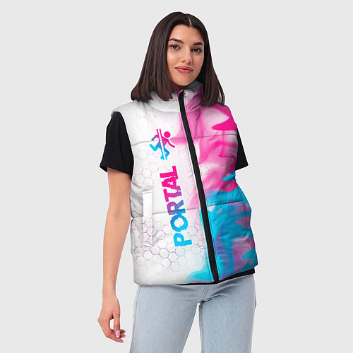 Женский жилет Portal neon gradient style: по-вертикали / 3D-Черный – фото 3