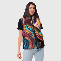 Женский жилет Поток красок, цвет: 3D-красный — фото 2