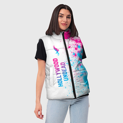 Женский жилет Hollywood Undead neon gradient style: по-вертикали / 3D-Черный – фото 3