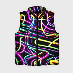 Женский жилет Неоновая абстракция - нейросеть, цвет: 3D-светло-серый