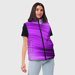 Женский жилет Розово фиолетовый абстрактный узор волны, цвет: 3D-красный — фото 2