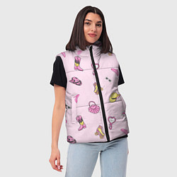Женский жилет Барби аксессуары - розовый паттерн, цвет: 3D-черный — фото 2