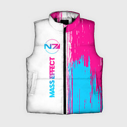 Женский жилет Mass Effect neon gradient style: по-вертикали, цвет: 3D-черный
