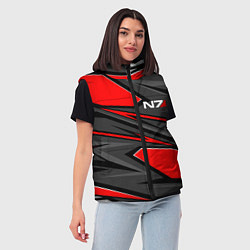 Женский жилет Mass Effect - черно-белый, цвет: 3D-красный — фото 2