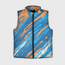 Женский жилет Абстракция синяя, цвет: 3D-светло-серый