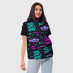 Женский жилет Jinx Arcane pattern neon, цвет: 3D-черный — фото 2