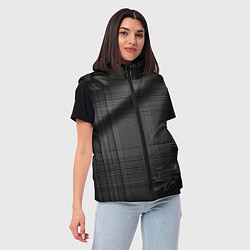 Женский жилет Серо-черная шотландская клетка и цветы, цвет: 3D-черный — фото 2