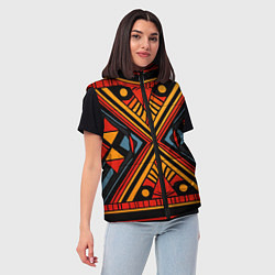 Женский жилет Геометрический узор в африканском стиле, цвет: 3D-черный — фото 2