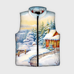 Женский жилет Дорожка к новогоднему дому, цвет: 3D-красный