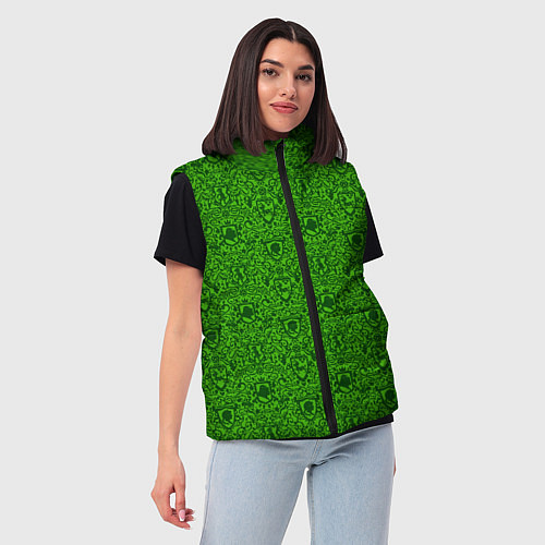 Женский жилет Shrek: Pattern / 3D-Черный – фото 3