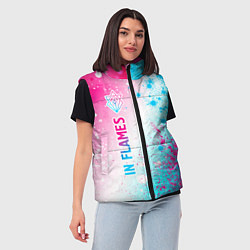 Женский жилет In Flames neon gradient style по-вертикали, цвет: 3D-черный — фото 2