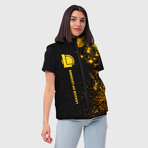 Женский жилет League of Legends - gold gradient по-вертикали / 3D-Черный – фото 3