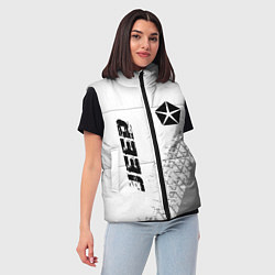 Женский жилет Jeep speed на светлом фоне со следами шин вертикал, цвет: 3D-черный — фото 2