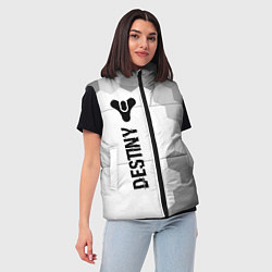 Женский жилет Destiny glitch на светлом фоне по-вертикали, цвет: 3D-черный — фото 2