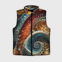 Женский жилет Текстура спираль из кристалов, цвет: 3D-светло-серый