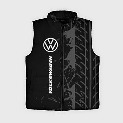 Женский жилет Volkswagen speed на темном фоне со следами шин по-, цвет: 3D-черный