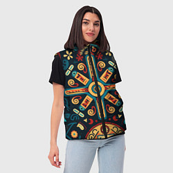 Женский жилет Симметричный орнамент в славянском стиле, цвет: 3D-светло-серый — фото 2