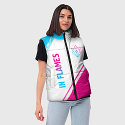 Женский жилет In Flames neon gradient style вертикально, цвет: 3D-черный — фото 2