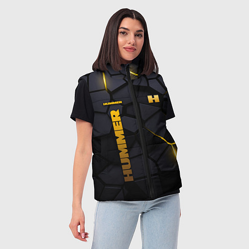 Женский жилет Hummer - плиты с эффектом свечения / 3D-Черный – фото 3