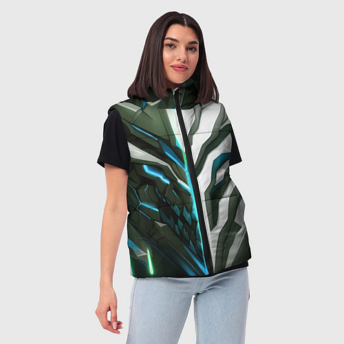 Женский жилет Броня адская и райская синяя / 3D-Черный – фото 3