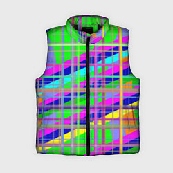 Женский жилет Неоновые перпендикулярные полосы, цвет: 3D-черный