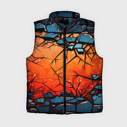 Женский жилет Разлом оранжевых плит, цвет: 3D-красный