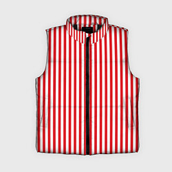 Женский жилет Красная полоса, цвет: 3D-черный