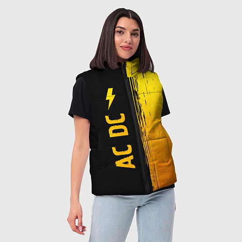 Женский жилет AC DC - gold gradient по-вертикали / 3D-Черный – фото 3