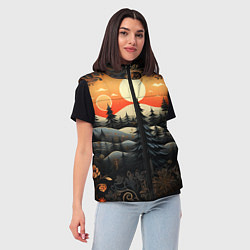 Женский жилет Зимний лес в ожидании праздника, цвет: 3D-черный — фото 2