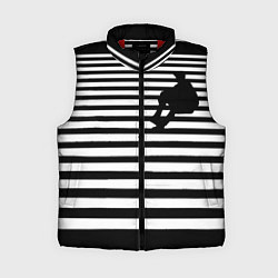 Женский жилет Силуэт на чёрно белом полосы, цвет: 3D-красный