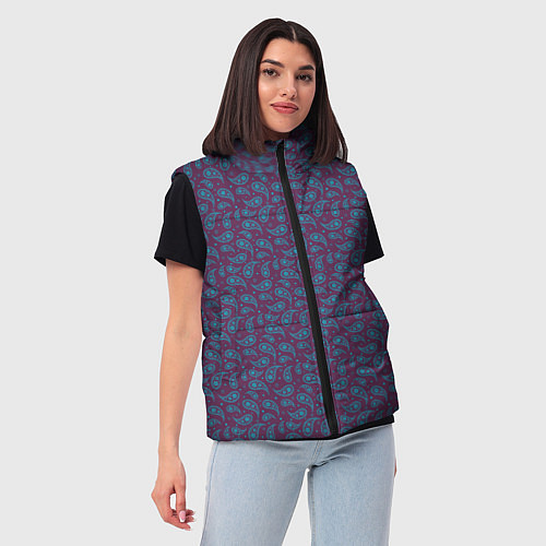 Женский жилет Пейсли узор / 3D-Черный – фото 3