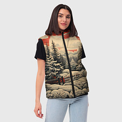 Женский жилет Блеск снежинок новогодний стиль, цвет: 3D-светло-серый — фото 2