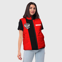 Женский жилет Красный и черный - герб РФ, цвет: 3D-черный — фото 2