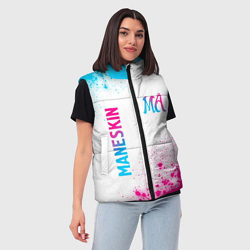 Женский жилет Maneskin neon gradient style вертикально / 3D-Черный – фото 3