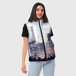 Женский жилет Безмятежный город, цвет: 3D-светло-серый — фото 2