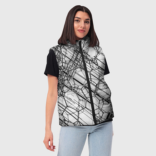 Женский жилет Зеркальные узоры / 3D-Черный – фото 3