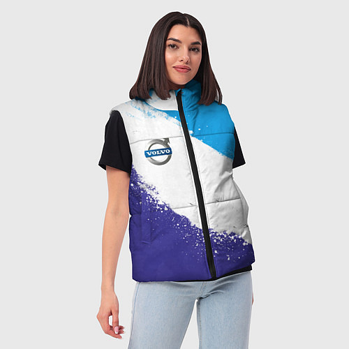 Женский жилет Вольво - триколор / 3D-Черный – фото 3