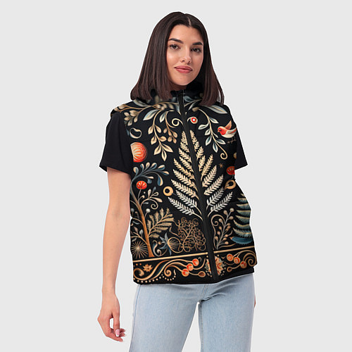 Женский жилет Зимняя вязь / 3D-Черный – фото 3